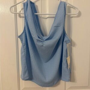 NWT a.n.a Light Blue Textured Tank Top